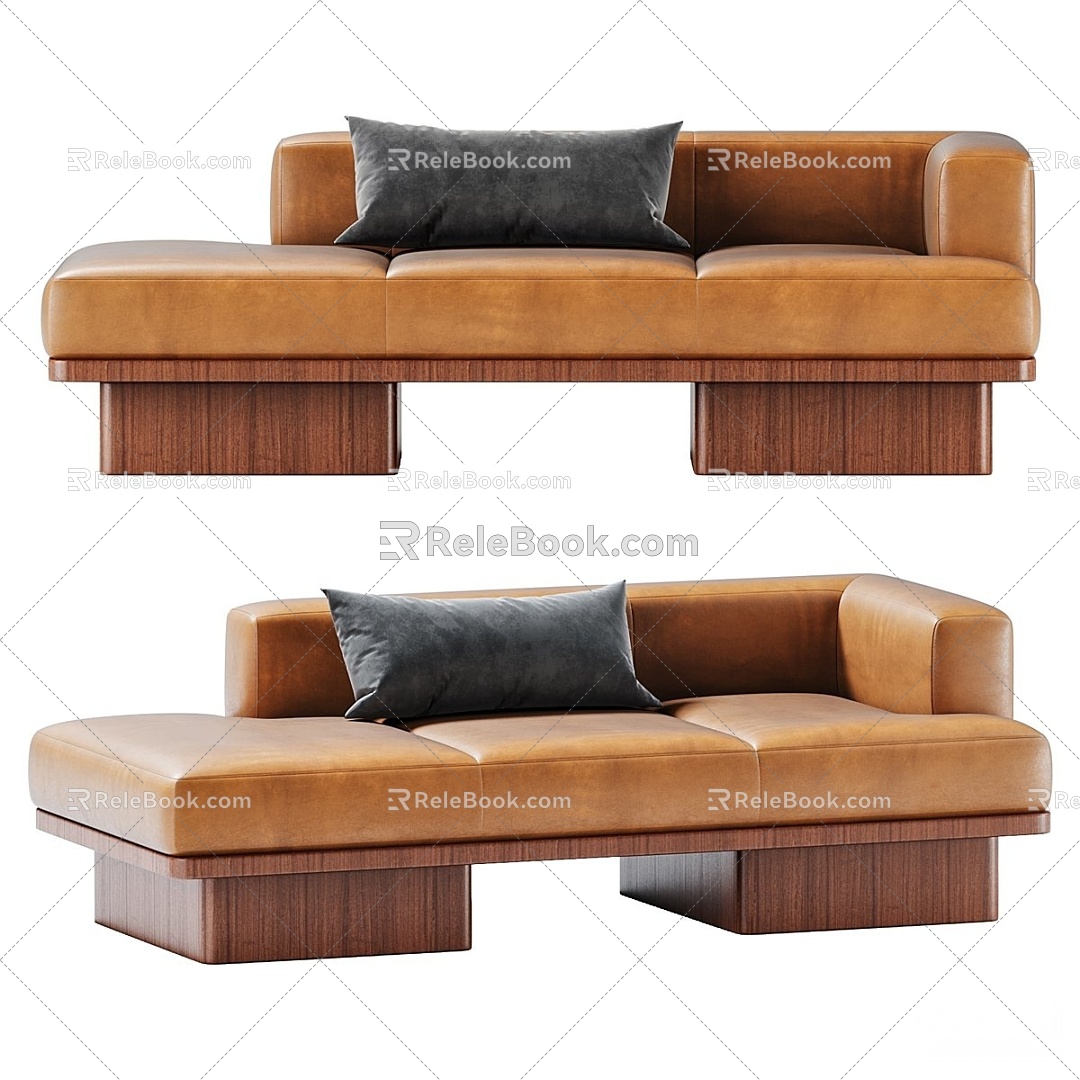 Modern double sofa 3d model