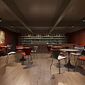 Spacious Two Story Exhibition Hall With Modern Display Tables And Wall Artworks
