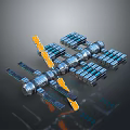 Advanced Space Station Equipment With Modular Components Solar Panels And Metallic Structure 3d model
