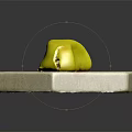 Fresh Yellow Banana Placed On Hexagonal Light Colored Stone Slab 3d model