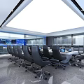 modern monitoring room 3d model