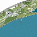 Scenic Waterfront Landscape Design Featuring Green Lawns Curved Pathways And Pedestrian Bridge