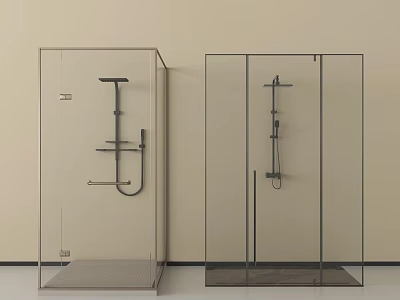 Modern Transparent Glass Shower Sauna Enclosure With Shower Head And Chrome Fixtures 3d model
