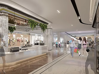 Style shopping mall walkway shopping mall public area shopping mall elevator 3d model