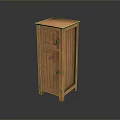 Rustic Wooden Storage Cabinet With Double Doors Handle Details And Natural Wood Texture