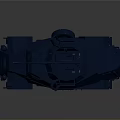 Blue Military Tank Model With Open Turret Four Wheels And Top Weapons