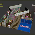 Modern Exhibition Booth Furniture With Tables Chairs And Display Elements