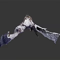 Snowy Mountain Terrain With Rocky Peak Red Tower And Snow Covered Slopes