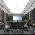 Modern Conference Room Interior Design With Long Table Comfortable Chairs And Digital 3d model