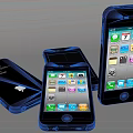Multiple Apple Smartphones With Screen App Icons And Back Logo Design 3d model
