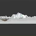 Garden Landscape Design With 3D Terrain Modeling Mountain Snowy Rocky And Water Elements