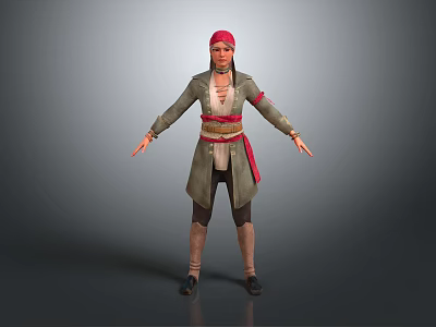 Modern game character lady soldier female detective female agent female thitter 3d model