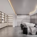 Modern Beauty Hair Salon Interior Design With Reception Area White Chairs Mirrors And Lighting