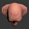 Realistic 3D Elderly Male Game Movie Character With Wrinkled Face Large Ears And Blue Eyes