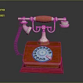 Vintage Rotary Dial Telephone With Wooden Base And Metal Handset In Mobile Digital