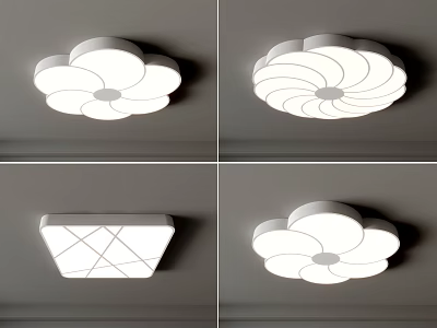 Modern Creative Ceiling Lights With Flower Shaped And Geometric Patterns For Home Decor 3d model