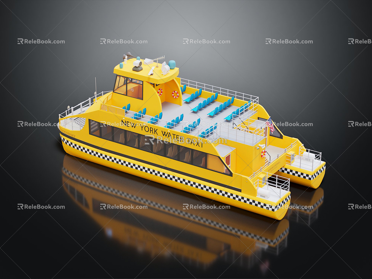 Modern Cruise Boat Sightseeing Boat Yacht Ship Private Ship 3d model