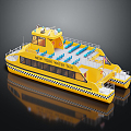 Modern Cruise Boat Sightseeing Boat Yacht Ship Private Ship 3d model