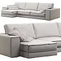 Modern Light Gray Sectional Sofa With Soft Cushions And Comfortable Armrests 3d model