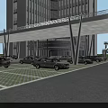Modern Industrial Factory Building With High Rise Structure Parking Lot And Connecting Overpass