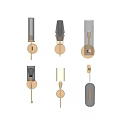 Modern Elegant Wall Lamps With Gold Metal Bases And Gray Glass Shades