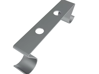 Durable Gray Metal Bracket With Two Holes For Industrial Support Applications 3d model