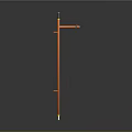 Sturdy Orange Metal Ladder With Black Rungs And Support Frame