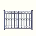 Wrought Iron Double Door Gate With Ornate Patterns And Classic Railing Design