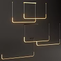 Modern Geometric Pendant Lights With Luminous Linear Design For Interior Lighting 3d model