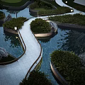 Serene Detached Villa With Curved Pathway Water Ponds And Lush Greenery