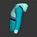 Turquoise Benetton Hoodie With Front Zipper And Striped Design For Casual Wear