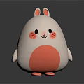 Cute Cartoon Rabbit Doll With White Body Orange Belly And Pink Ears