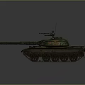 Armored Military Tank With Camouflage Paint Main Gun Barrel And Tracks