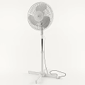 Saturn Air Conditioning Stand Fan With White Design And Adjustable Height Grille