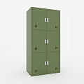 Modern White Wardrobe With Layered Design Multiple Doors And Metal Handles 3d model