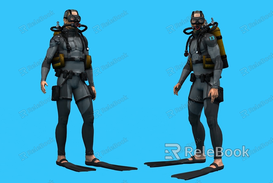 Diver Lifeguard Underwater Worker Foreign Worker model