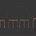 Simple Thatched Roof Huts With Wooden Supports And Open Structure Design