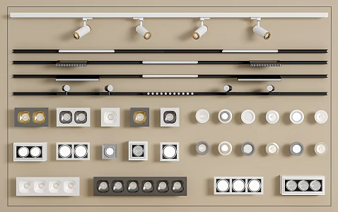 Track Spotlight Downlight Linear Light Embedded Downlight Magnetic Spotlight 3d model