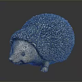 Decorative Hedgehog Figurine With Textured Brown Exterior And Gray Face