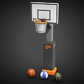 Cartoon Basketball Basketball Rack Basketball Basket Basket 3d model