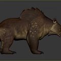 Fantasy Bear Like Creature With Detailed Fin Like Back Structures And Brown Yellow Fur