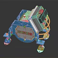 Compact Blue ENGiRO Mechanical Device With Transparent Wheels And Metal Housing
