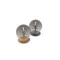 Modern Transparent Glass Table Lamp With Spherical Shade And Metal Base