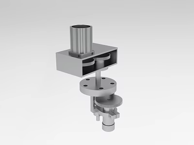 Industrial Equipment with Gears Cylindrical Components Square Base and Mechanical Structure 3d model