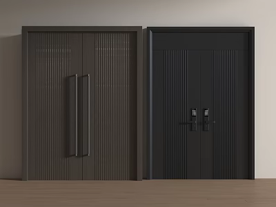 Modern double door entry door 3d model