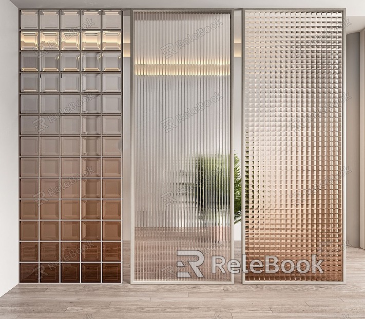 Modern partition glass brick partition model