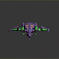 Purple Green Mechanical Character 3D Model With Futuristic Sci Fi Body Design And Shoulder Structures