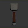 Heavy Duty Hardware Tool Hammer With Square Head Golden Rivets And Brown Handle