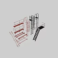 Wide Selection of Industrial Metal Safety Ladders and Outdoor Access Stair Platform Sets