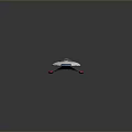 Futuristic Watercraft Featuring Streamlined White Body Top Control Panel And Side Colorful Accents